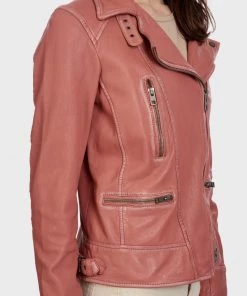 Oakwood VIDEO Lederjacke Old Pink Damen -Oakwood Soldes Boutique 02796ca45742482ab9404e36ec55b2a2
