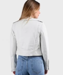 Oakwood NIKKO Lederjacke White Damen -Oakwood Soldes Boutique 027c144425ad4641b191a5bd347f783d