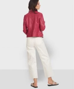 Oakwood FRANNY Lederjacke Fuchsia Damen -Oakwood Soldes Boutique 052016ea2d514864a16e9aff771572df