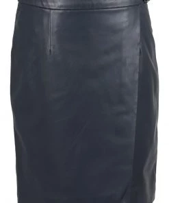 Oakwood Damen SILVIA Lederrock Petrol -Oakwood Soldes Boutique 053c1e8576034a42a25ba19a68fed29a