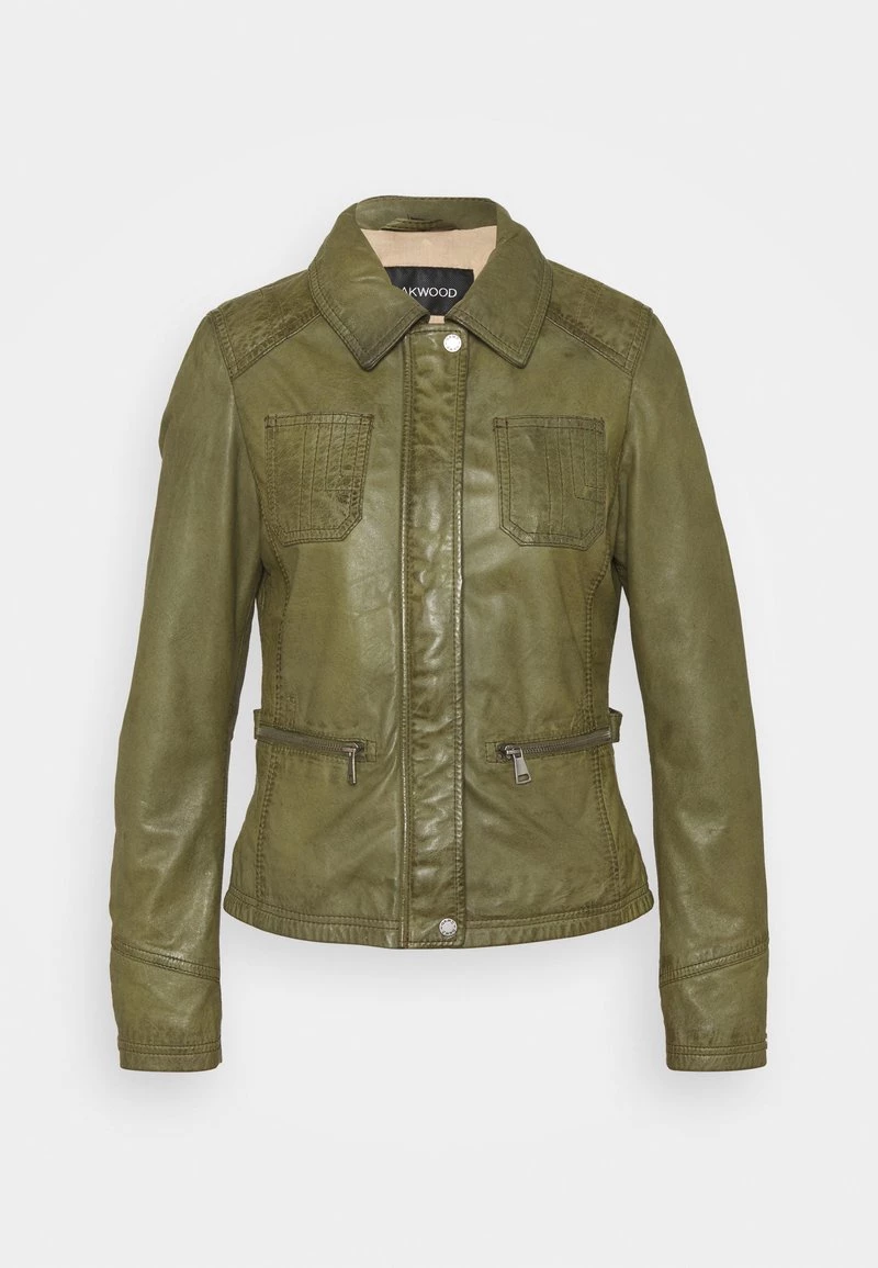 Oakwood Damen IOTA Lederjacke Khaki 5 Oakwood Damen IOTA Lederjacke Khaki – Bild 5