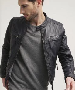 Oakwood CASEY Lederjacke Navy Blue Herren -Oakwood Soldes Boutique 0895736cd0104b00a2073744e228f80d