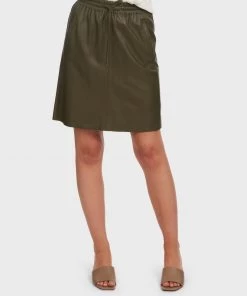 Oakwood Soldes Boutique 3 Oakwood Damen ALBA Lederrock Khaki