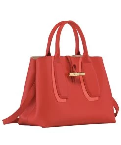 Longchamp Damen ROSEAU SHADOW Handtasche Rouge -Oakwood Soldes Boutique 08fe8df90d6b4e8f9d5a1b0baffc80de