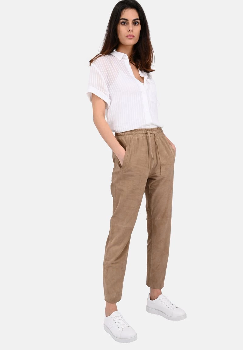 Oakwood GIFT Lederhose Beige Damen 2 Oakwood GIFT Lederhose Beige Damen – Bild 2