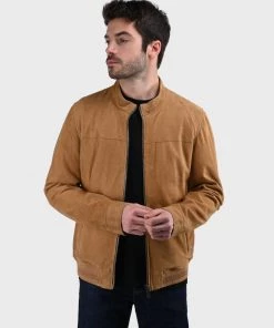 Oakwood FILIP Lederjacke Beige Herren -Oakwood Soldes Boutique 0b1a6ff252f4451bb9d6158d91986e65