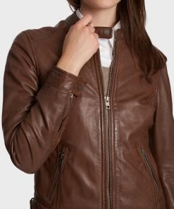 Oakwood KARINE Lederjacke Light Brown Damen -Oakwood Soldes Boutique 0c7dbdec76a644a88053527f742f2031