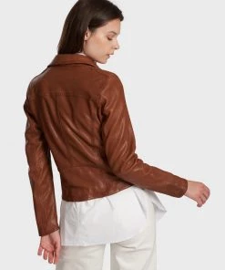 Oakwood Damen CLIPS Lederjacke Brown 8 Oakwood Damen CLIPS Lederjacke Brown -Oakwood Soldes Boutique 0cf4b014836948eba902e1d59a8b168c