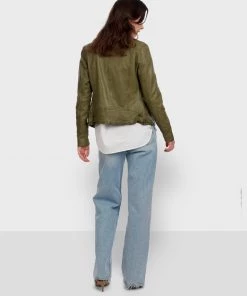 Oakwood VIDEO Lederjacke Kaki Damen -Oakwood Soldes Boutique 0f418b9630ed4a3a933ac963f3e0f31b