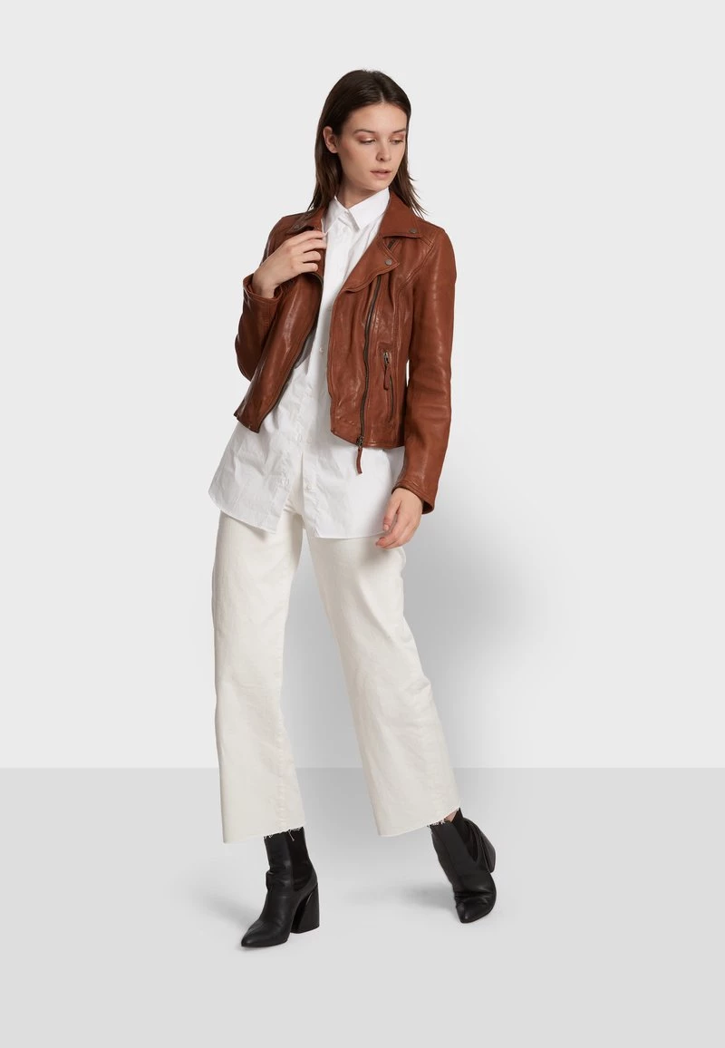 Oakwood Damen CLIPS Lederjacke Brown 2 Oakwood Damen CLIPS Lederjacke Brown – Bild 2