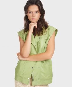 Oakwood WANTED Weste Light Green Damen -Oakwood Soldes Boutique 1226630692634a66940a3686ace63eb5