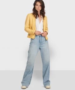Oakwood JUDITH Lederjacke Yellow Damen -Oakwood Soldes Boutique 12be4ff296e547e09116f418f9015149