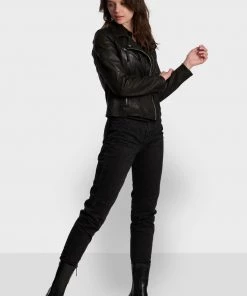 Oakwood CLIPS Lederjacke Black Damen -Oakwood Soldes Boutique 16de787354f844be8b255d451032ca24