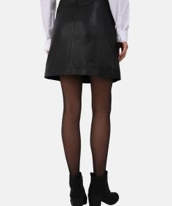 Oakwood Damen JOHANNA Lederrock Black -Oakwood Soldes Boutique 18e50954f78642e6811f220e9c79ff52