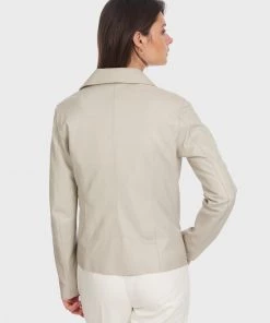 Oakwood FLASH Lederjacke Light Sand Damen -Oakwood Soldes Boutique 1e58d396db074f10bae521e45a6b35ea
