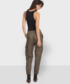 Oakwood Damen Lederhose Khaki -Oakwood Soldes Boutique 21a0d8c468e34aa0984b4548460f7832