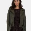 Oakwood RADIO Lederjacke Khaki Damen