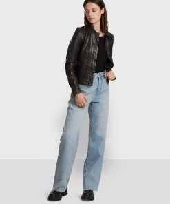 Oakwood Damen STAMP Lederjacke Black -Oakwood Soldes Boutique 247d15a986e542b1b3103d7091017383