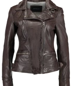 Oakwood Damen VIDEO Lederjacke Brown -Oakwood Soldes Boutique 24c2f075a29f45c5acaaa4dd457b7791