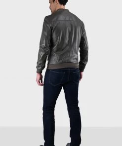 Oakwood Herren MORNING Lederjacke Dark Grey -Oakwood Soldes Boutique 24f4e34eedd0466a87b09a8ebb27e9ac