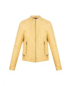 Oakwood JUDITH Lederjacke Yellow Damen -Oakwood Soldes Boutique 26ff8923cb7c4dd29937108180e1f67a