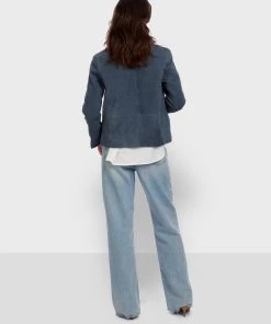 Oakwood Damen ENZA Lederjacke Denim -Oakwood Soldes Boutique 2cc602cd2c624be1b31cfaa39c0346d0