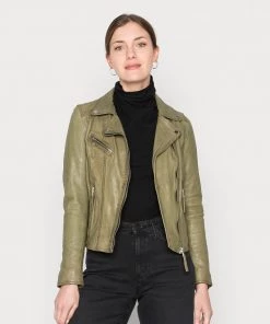 Oakwood Damen CLIPS Lederjacke Light Khaki