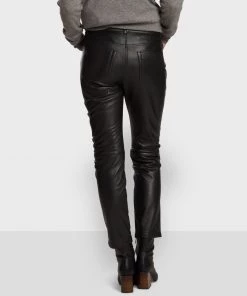 Oakwood CLARISSA Lederhose Black Damen -Oakwood Soldes Boutique 2ec02610237e49409241861446a21011