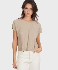 Oakwood CANCUN T Shirt Basic Light Sand Damen