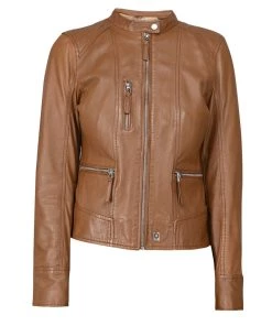 Oakwood EACH Lederjacke Cognac Color Damen -Oakwood Soldes Boutique 3647678c9fd04588b8ebcff28f126307