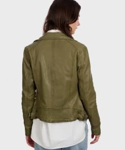 Oakwood VIDEO Lederjacke Kaki Damen -Oakwood Soldes Boutique 36c5728319bc42cbae0f679cd148c17d