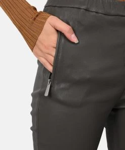 Oakwood CELESTE Lederhose Khaki Damen -Oakwood Soldes Boutique 377a9d94ccaa4eb8952bf5934ae038a9