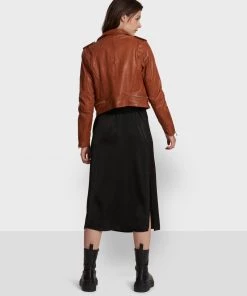Oakwood Damen KYOTO Lederjacke Cognac -Oakwood Soldes Boutique 3811876a1dc44ef195531b7d39e55baa