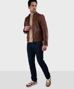Oakwood HUB Lederjacke Light Brown Herren -Oakwood Soldes Boutique 388f3907453546038b94e221cc12736b