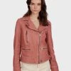 Oakwood VIDEO Lederjacke Old Pink Damen