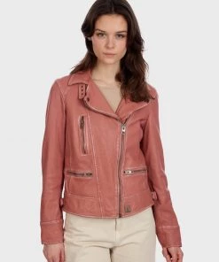 Oakwood VIDEO Lederjacke Old Pink Damen
