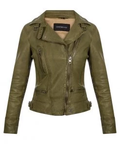 Oakwood VIDEO Lederjacke Kaki Damen -Oakwood Soldes Boutique 3a591ba0c0444489a111684e1afb746f