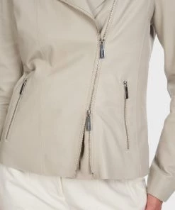 Oakwood FLASH Lederjacke Light Sand Damen -Oakwood Soldes Boutique 3aa4fe3d537843dc8e075bc337df2305