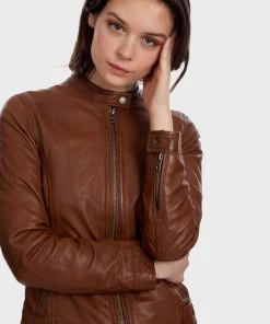 Oakwood KARINE Lederjacke Cognac Damen -Oakwood Soldes Boutique 3b729f4af3a44a4ebb62399acb116586