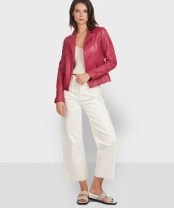 Oakwood FRANNY Lederjacke Fuchsia Damen -Oakwood Soldes Boutique 41237521d5d04d3a96b4aafa578fdb68