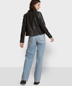 Oakwood Damen STAMP Lederjacke Black -Oakwood Soldes Boutique 41ad197020f1459da0dbbb33d6d59efc