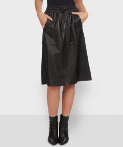 Oakwood Damen BAMBA Lederrock Black -Oakwood Soldes Boutique 41c5ce6b62dd4666b0dc3f82a9a21414