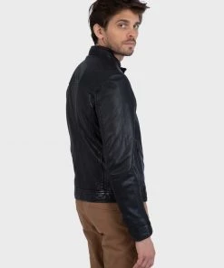 Oakwood AGENT Lederjacke Black Herren -Oakwood Soldes Boutique 43ae2fbab4604559b63e840fbe86686b