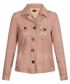 Oakwood CALIFORNIA Lederjacke Pink Damen -Oakwood Soldes Boutique 443f06afa65a47b9bc13fe42621980d7