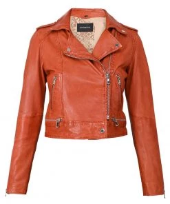 Oakwood KYOTO Lederjacke Orange Damen -Oakwood Soldes Boutique 45794566a50b4ad6a55c041d1ade9d83