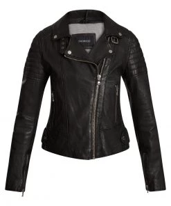 Oakwood Damen SALOME Lederjacke Black -Oakwood Soldes Boutique 471211c077944e65b6286d94293d1a21