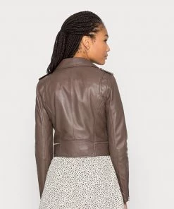 Oakwood Damen YOKO Lederjacke Smoke -Oakwood Soldes Boutique 47465f94c1364022988f4383106e74c9