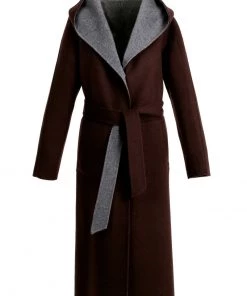 Oakwood Damen POSITANO BI Klassischer Mantel Dark Brown / Dark Grey -Oakwood Soldes Boutique 48438095911d4cfea0d40eb182730b10