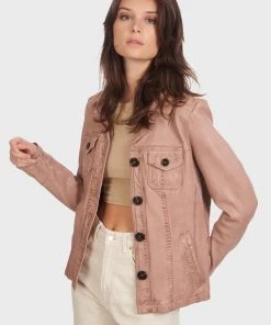 Oakwood CALIFORNIA Lederjacke Pink Damen -Oakwood Soldes Boutique 4b0cb16bbeff4d5e98cae5e6bc965d80