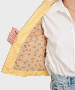 Oakwood JUDITH Lederjacke Yellow Damen -Oakwood Soldes Boutique 4b2cf7de4ad740e68fb403c1885c6595